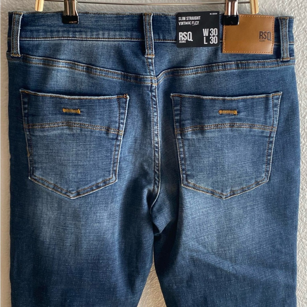 NWT RSQ New York Slim Straight Distressed Men's Denim Jeans W30xL30